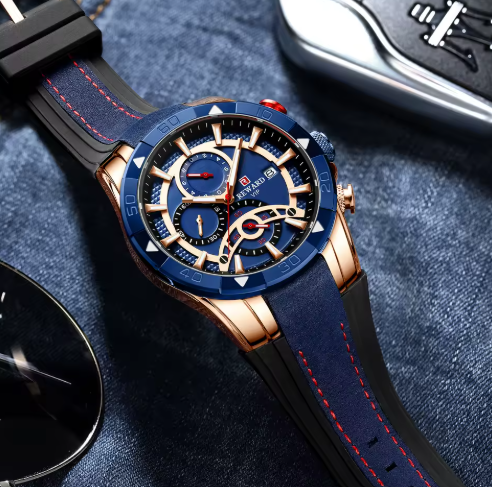 Men's Quartz Watch Sport Chronograph Waterproof Wristwatch for Men