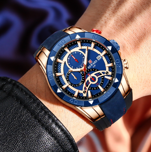 Men's Quartz Watch Sport Chronograph Waterproof Wristwatch for Men