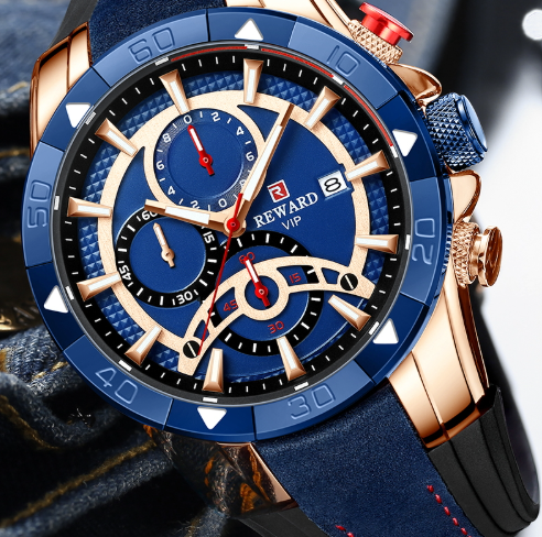 Men's Quartz Watch Sport Chronograph Waterproof Wristwatch for Men